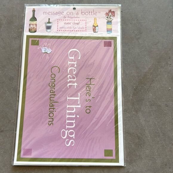Static clean, removable, fun labels bridal message on a bottle - Picture 1 of 1